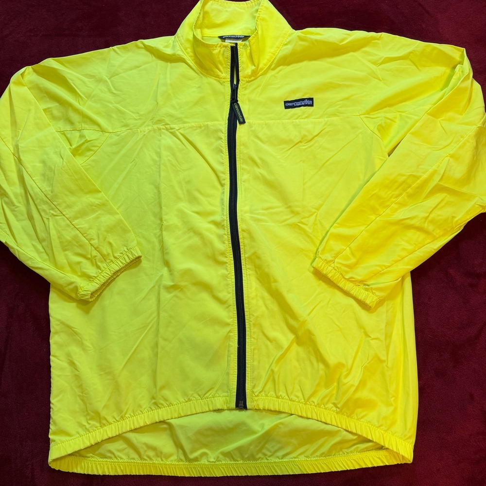 Cannondale‎ Vintage Neon Yellow Cycling Jacket Windbreaker XL Handmade USA Mens